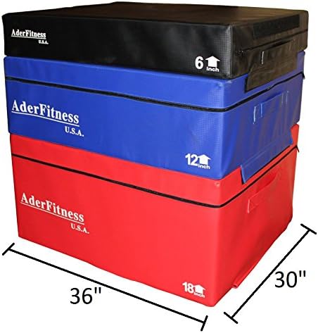 Ader Foam Fitness Plyo Box 6'',12'',18''-Commercial Grade (6'',12'',18'' Set)