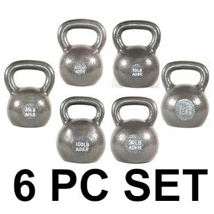 6 pc Ader Russian Premier Kettlebell Set - 50 lbs to 100 lbs (55 lb, 60 lb, 70 lb, 80 lb, 90 lb, and 100 lb)