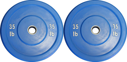 Pair of 35lb OLYMPIA Color Rubber Bumper Plates