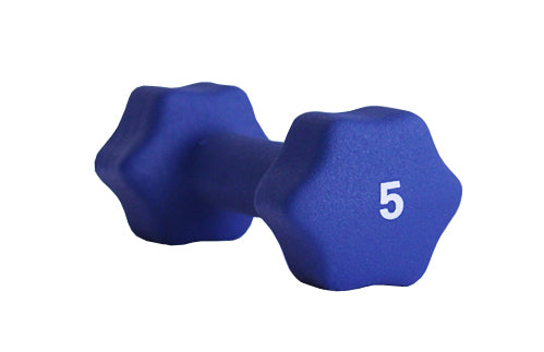 Blue Neoprene Dumbbell Set- 12 Pairs W/ Rack (1-10, 12, 15lb)