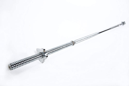 72" Regular Threaded Chrome Bar w/ Star Collars (For 46" Wide Olympic Bench)